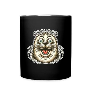 Robbe Seehund - Tasse einfarbig - Schwarz - Vorne