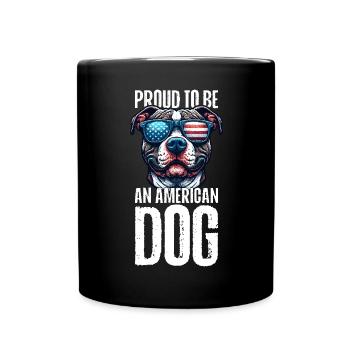 Pitbull Mom Patriotic Lustiges 4th of July - Tasse einfarbig - Schwarz - Vorne