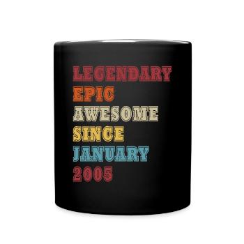 Janvier 2005 Cadeau d’anniversaire Janvier 2005 - Mug uni - noir - Devant