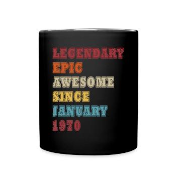 55th Birthday Original January 1970 Volume 70 - Full Colour Mug - black - Front