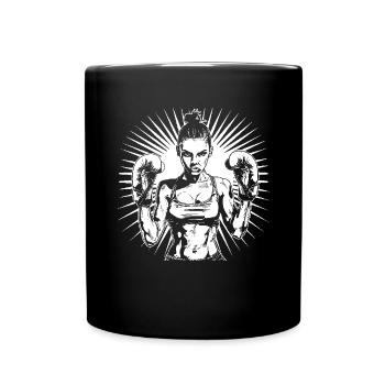 Female Boxer - Full Colour Mug - black - Front