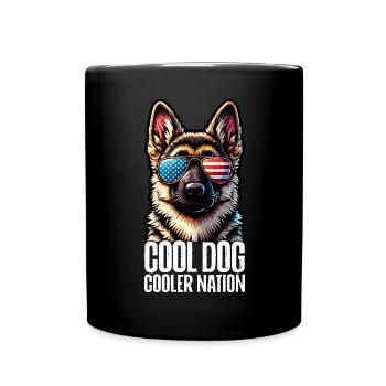 Schäferhund Patriotic Lustiges 4th of July - Tasse einfarbig - Schwarz - Vorne