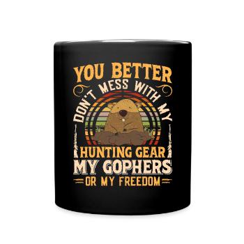 Marmotte, Chasseur, Chasse - Mug uni - noir - Devant