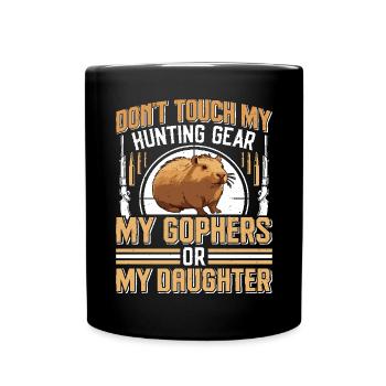 Murmeltier, Jäger, Jagd - Tasse einfarbig - Schwarz - Vorne