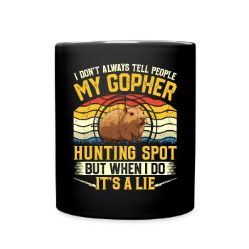 Murmeltier, Jäger, Jagd - Tasse einfarbig - Schwarz - Vorne