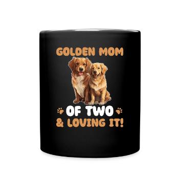 Golden Retriever Golden Mom of two - Full Colour Mug - black - Front
