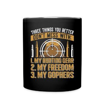 Marmotte, Chasseur, Chasse - Mug uni - noir - Devant
