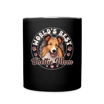 Chien de berger Shetland Chien Sheltie maman - Mug uni - noir - Devant