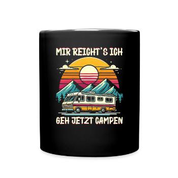 Camper Caravan Campfire Camping holiday - Full Colour Mug - black - Front