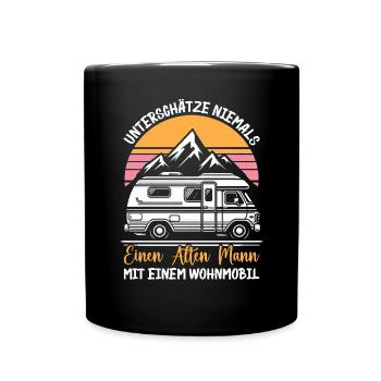 Camper Caravan Campfire Camping holiday - Full Colour Mug - black - Front