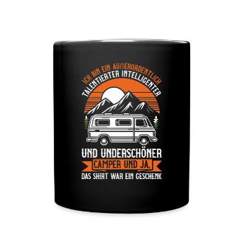 Camper Caravan Campfire Camping holiday - Full Colour Mug - black - Front