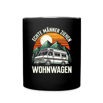 Camper Caravan Campfire Camping holiday - Full Colour Mug - black - Front