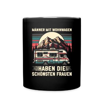 Camper Caravan Campfire Camping holiday - Full Colour Mug - black - Front