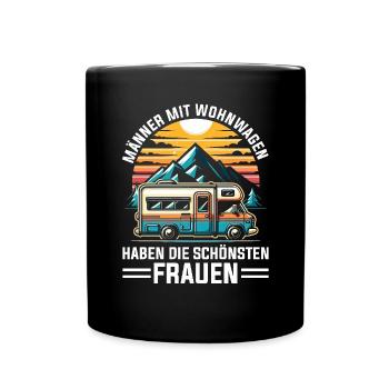 Camper Caravan Campfire Camping holiday - Full Colour Mug - black - Front