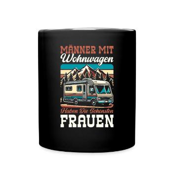 Camper Caravan Campfire Camping holiday - Full Colour Mug - black - Front