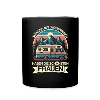 Camper Caravan Campfire Camping holiday - Full Colour Mug - black - Front