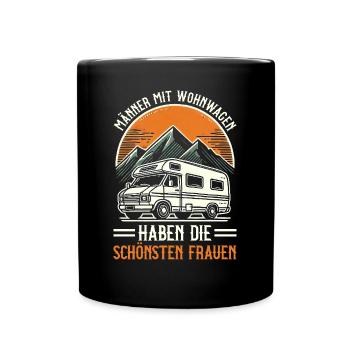 Camper Caravan Campfire Camping holiday - Full Colour Mug - black - Front