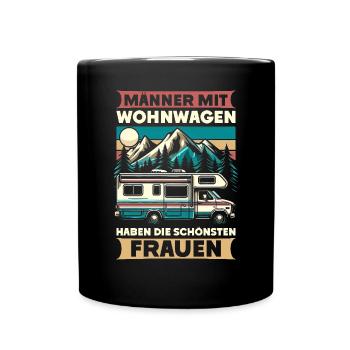 Camper Caravan Campfire Camping holiday - Full Colour Mug - black - Front