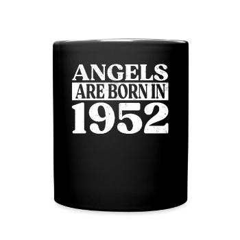Engel Geboren Im Jahr 1952 Geburtstag - Tasse einfarbig - Schwarz - Vorne