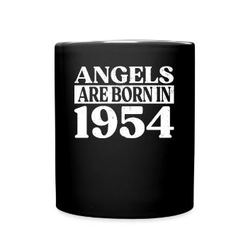 Anges nés en 1954 Anniversaire - Mug uni - noir - Devant