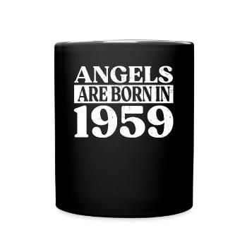Engel Geboren Im Jahr 1959 Geburtstag - Tasse einfarbig - Schwarz - Vorne