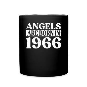 Engel Geboren Im Jahr 1966 Geburtstag - Tasse einfarbig - Schwarz - Vorne