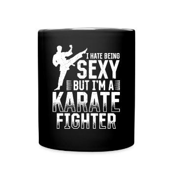 Je déteste être sexy mais je suis un combattant de karaté - Drôle - Mug uni - noir - Devant