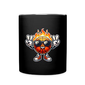 Basketball Flames Ball Peace - Full Colour Mug - black - Front