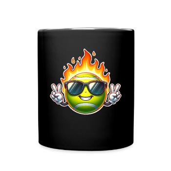 Tennis Flames Tennis Ball - Full Colour Mug - black - Front