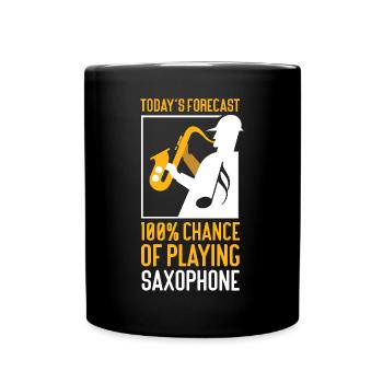 Saxophone Today's Forecast 100% - Tasse einfarbig - Schwarz - Vorne