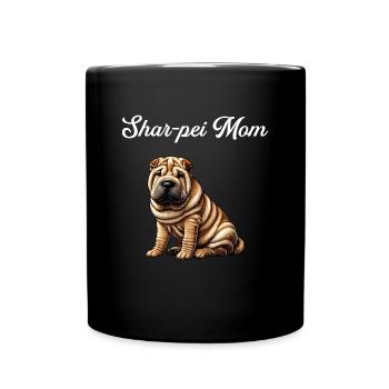 Chinese dog Shar-Pei mom - Tasse einfarbig - Schwarz - Vorne