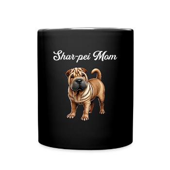Chinese dog Shar-Pei mom - Tasse einfarbig - Schwarz - Vorne
