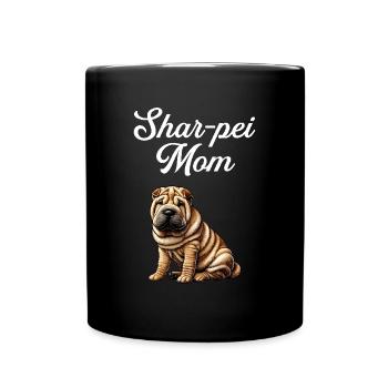 Chinese dog Shar-Pei mom - Tasse einfarbig - Schwarz - Vorne