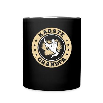 Fighting Karate Grandpa Karate Fighter - Full Colour Mug - black - Front