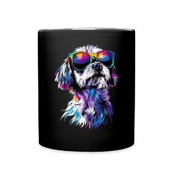 Maltese Little Maltese Dog Love Sweet Maltese - Full Colour Mug - black - Front