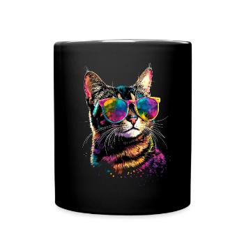 Bengal Katze Leopard Cat Leopardette Bengal Katzen - Tasse einfarbig - Schwarz - Vorne