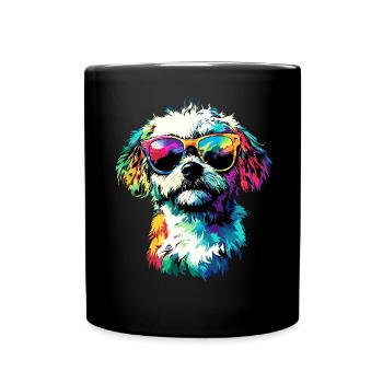 Maltese Little Maltese Dog Love Sweet Maltese - Full Colour Mug - black - Front