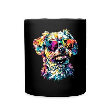 Maltese Little Maltese Dog Love Sweet Maltese - Full Colour Mug - black - Front