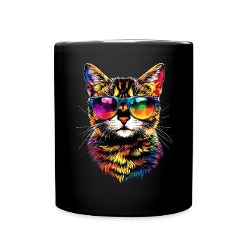 Bengal Katze Leopard Cat Leopardette Bengal Katzen - Tasse einfarbig - Schwarz - Vorne