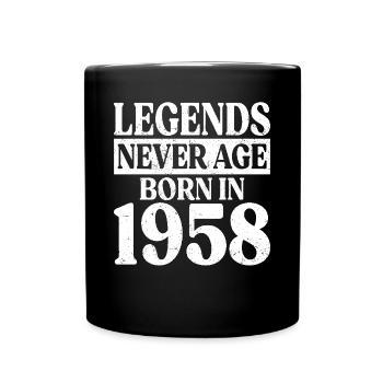 Legends Never Grow Old Birthday 1958 - Full Colour Mug - black - Front