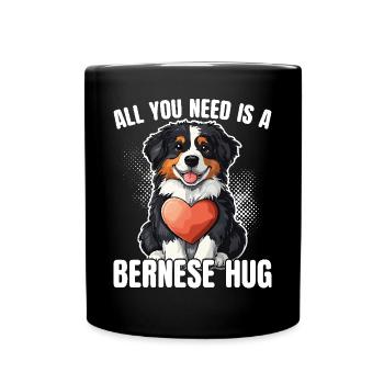 Bernese Mountain Dog Bernese Hug - Full Colour Mug - black - Front