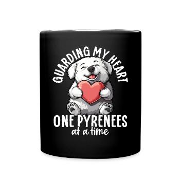 Chien de montagne des Pyrénées Chien des Grands Pyrénées Amour - Mug uni - noir - Devant
