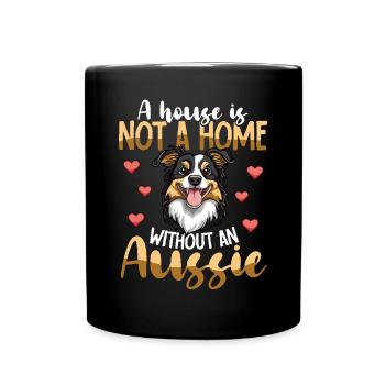 Australian Shepherd Dog Aussie Mom Aussie Dad - Full Colour Mug - black - Front