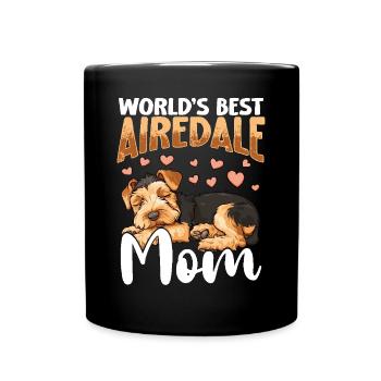 Airedale Terrier Dog Airedale Mom - Tasse einfarbig - Schwarz - Vorne