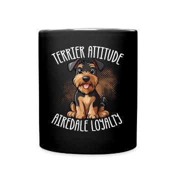 Airedale Terrier Dog Terrier Attitude Airedale - Tasse einfarbig - Schwarz - Vorne