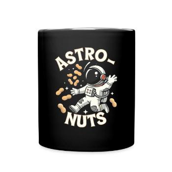 Astro Nuts Astronaut Nüsse für einen Astronauten - Tasse einfarbig - Schwarz - Vorne