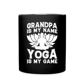 Papi est mon nom Le yoga est mon jeu - Papi Yoga - Mug uni - noir - Devant