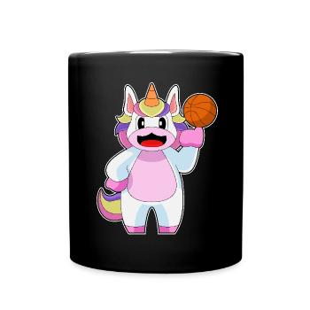 Unicorn Basketball Player Basketball - Full Colour Mug - black - Front