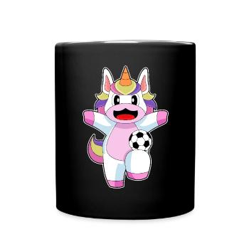 Unicorn Soccer Player Soccer - Full Colour Mug - black - Front