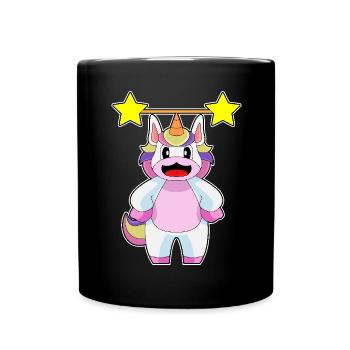 Einhorn Bodybuilder Langhantel Bodybuilding - Tasse einfarbig - Schwarz - Vorne